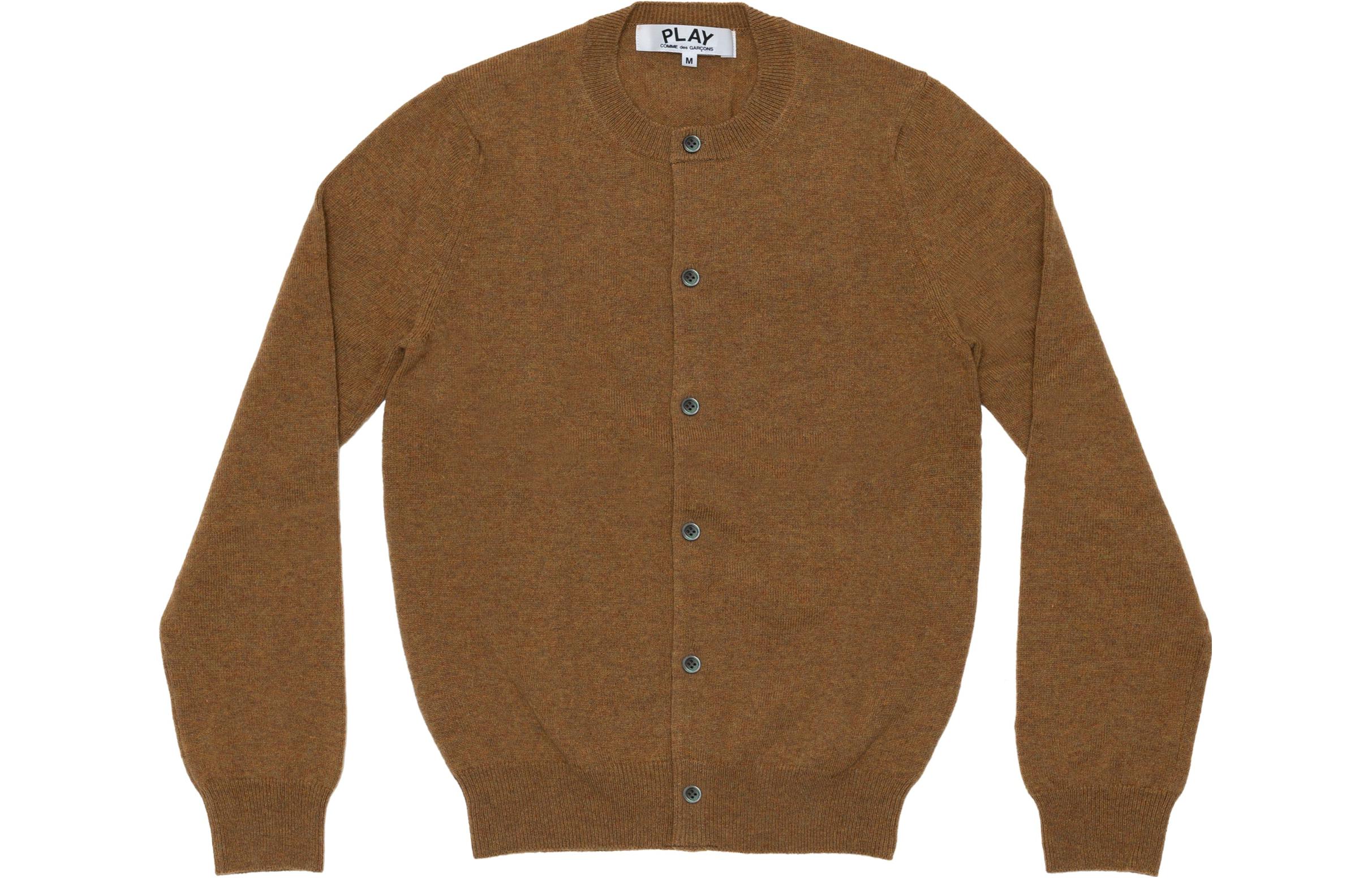 Order (W) Comme Des Garçons CDG Play FW23 Coklat Kardigan Lengan Panjang Leher Bulat. AZ-N091-051-3