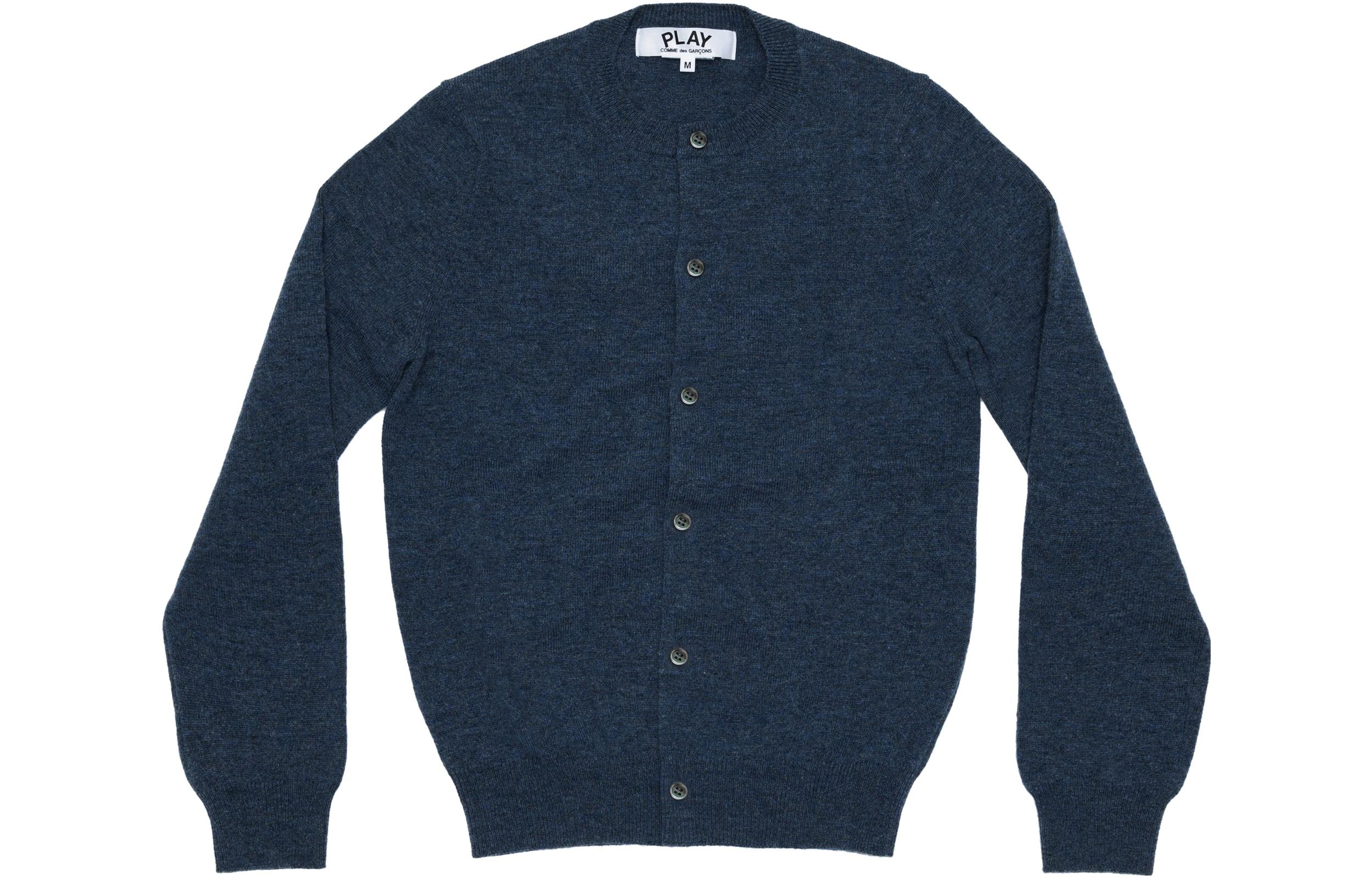 (Women) Comme Des Garçons CDG Play FW23  Navy Blue Solid Color Button-Up Knit Cardigan. AZ-N091-051-1 圖 2