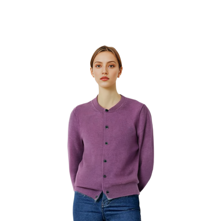 (Women) Comme Des Garçons CDG Play FW23  Purple Solid Button-Up Knit Cardigan. AZ-N091-051-4 圖 4