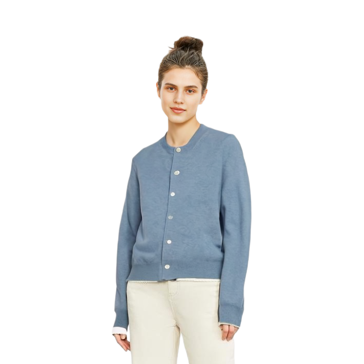 (Women) Comme Des Garçons CDG Play FW23  Solid Color Button-Up Knit Cardigan Blue. AZ-N091-051-2 圖 4