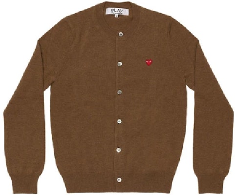 (W) Comme Des Garçons CDG Play Heart Cardigan Coklat Lengan Panjang. AZ-N079-051-3 Order (W) Comme Des Garçons CDG Play Heart Cardigan Coklat Lengan Panjang. AZ-N079-051-3