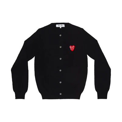 (Women) Comme Des Garçons CDG Play Multi-Heart Button-Up Cardigan Black AZ-N075-051-1