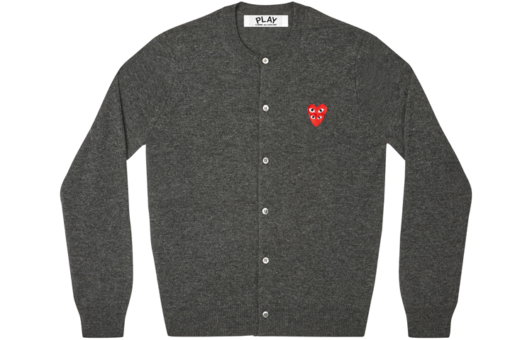 (Women) Comme Des Garçons CDG Play Multi-Heart Logo Button Cardigan  Grey AZ-N075-051-2