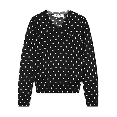 (Women) Comme Des Garçons CDG Play Polka Dot Black Heart Sweater Black AZ-N035-051-1