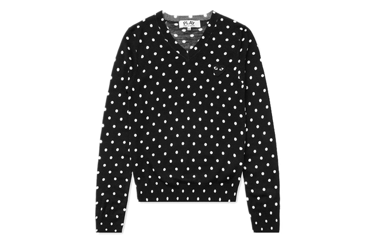 Order (W) Sweater Comme Des Garçons CDG Play Polka Dot Black Heart Hitam AZ-N035-051-1