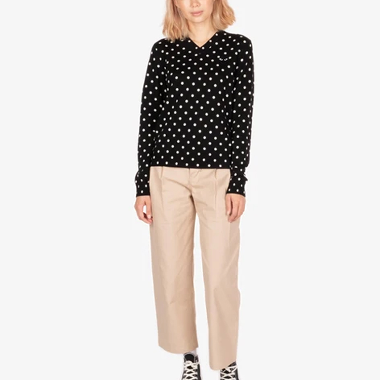 Shop (W) Sweater Comme Des Garçons CDG Play Polka Dot Black Heart Hitam AZ-N035-051-1