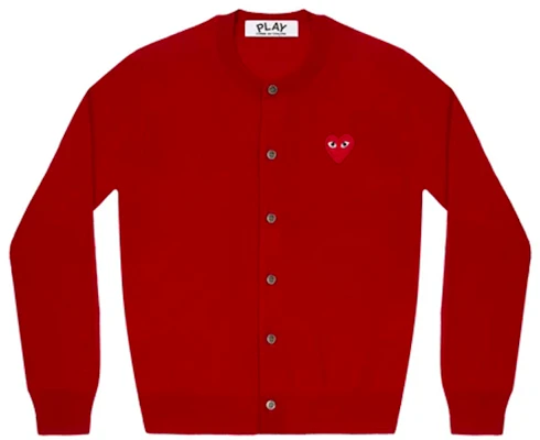 (W) Comme Des Garçons CDG Play 紅心羊毛開衫針織衫 紅色休閒毛衣 AZ-N007-051-5 Order (W) Comme Des Garçons CDG Play 紅心羊毛開衫針織衫 紅色休閒毛衣 AZ-N007-051-5