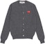 Order (Women) Comme Des Garçons CDG Play Red Heart Cardigan Sweater Grey . AZ-N007-051-3