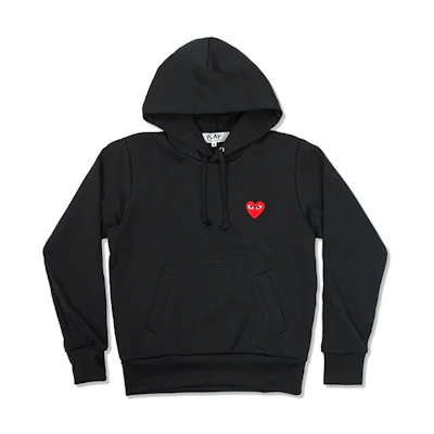 (Women) Comme Des Garçons CDG Play Red Heart Hoodie Black. AZ-T173-051-1