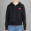 Shop (Women) Comme Des Garçons CDG Play Red Heart Zip-Up Hoodie Jacket Black AZ-T171-051-1