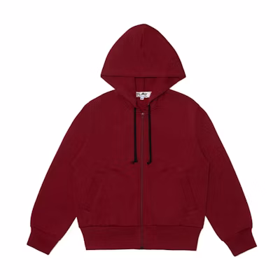 (Women) Comme Des Garçons CDG Play SS24 Red Heart Pullover Zip-Up Hoodie Women’s Red. AZ-T333-051-2