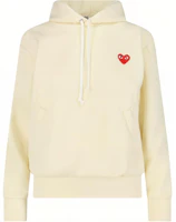 (Women) Comme des Garçons CDG Play White Pullover Hoodie Long Sleeve Solid Color AX-T174-051-3 (Women) Comme des Garçons CDG Play White Pullover Hoodie Long Sleeve Solid Color AX-T174-051-3