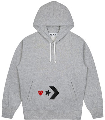 (Women) Comme Des Garçons CDG Play x Converse 'Play Together' Heart Logo Hoodie Grey Collaboration. AE-T303-051-1 Buy (Women) Comme Des Garçons CDG Play x Converse 'Play Together' Heart Logo Hoodie Grey Collaboration. AE-T303-051-1