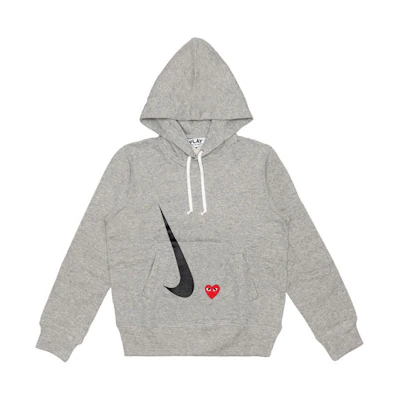 (Women) CDG CDG Play Nike "Play Together" Heart Logo Hoodie Gray AE-T403-051-1