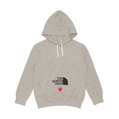 (Women) CDG CDG Play TNF Hoodie "Play Together" Logo Pullover in Grey AE-T203-051-1