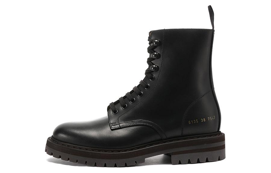 (Women) COMMON PROJECTS Leather Casual Ankle Boots Black 6135-7547