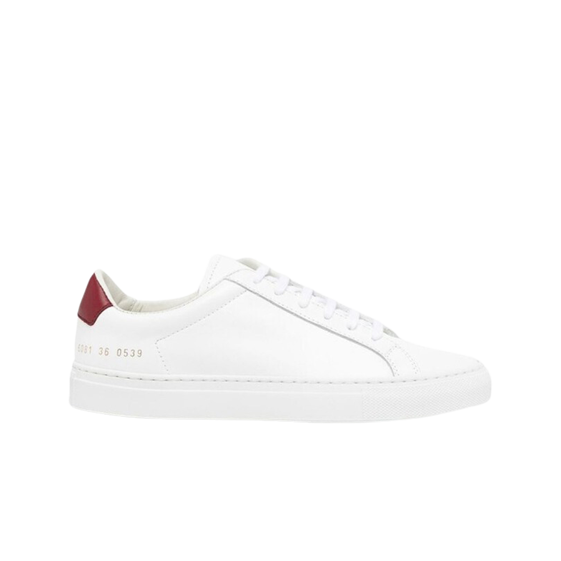 (Women) Common Projects Leather Lace-Up Sneaker 'White Red Tail' 6081-0539