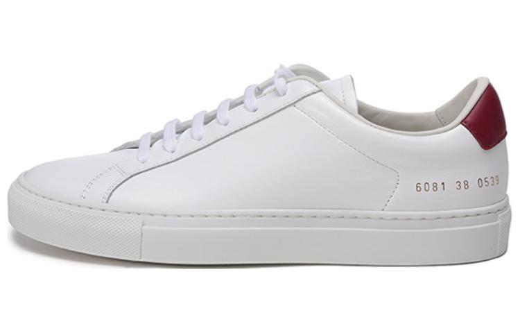 Order (W) Common Projects Zapatillas de Cuero con Cordones ''Blanco Cola Roja'' 6081-0539