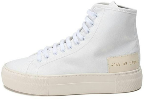 (Women) COMMON PROJECTS White Canvas High-Top Lace-Up Sneakers 4145-0506 Buy (Women) COMMON PROJECTS White Canvas High-Top Lace-Up Sneakers 4145-0506
