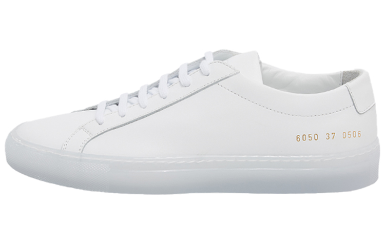 (Women) COMMON PROJECTS White Leather Low-Top Fashion Sneakers 6050-0506