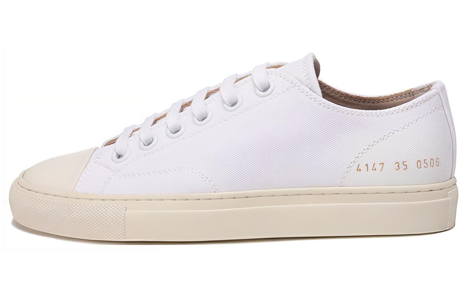 (Women) COMMON PROJECTS White Low-Top Fashion Sneakers Lace-Up Casual Shoes 4147-0506