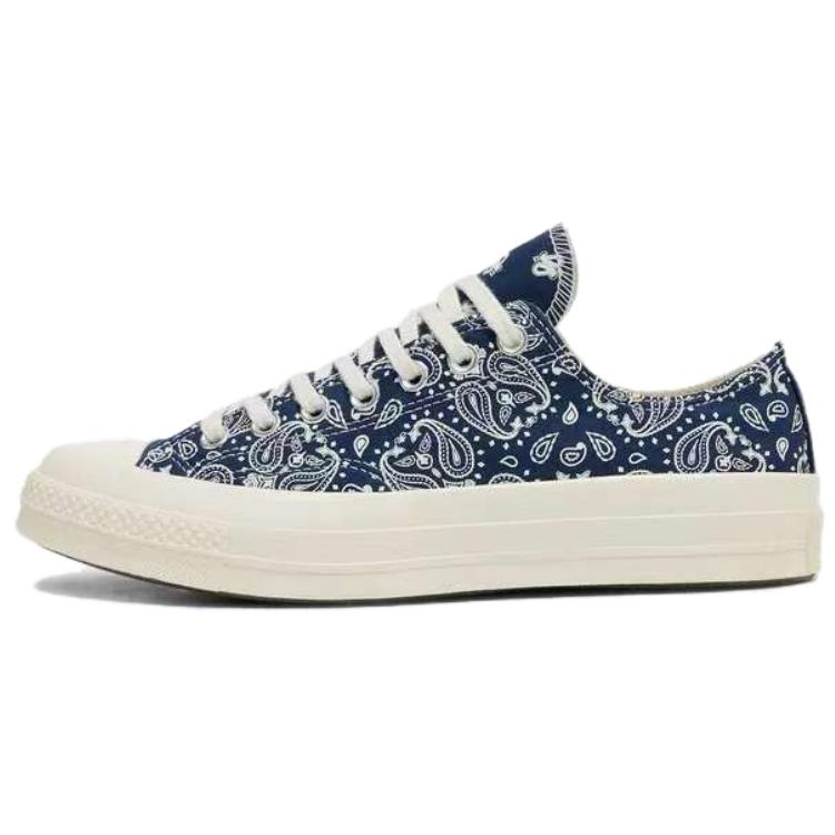 (Women) Converse 1970s Paisley Low-Top Canvas Shoes Blue Casual & Durable. A15751C