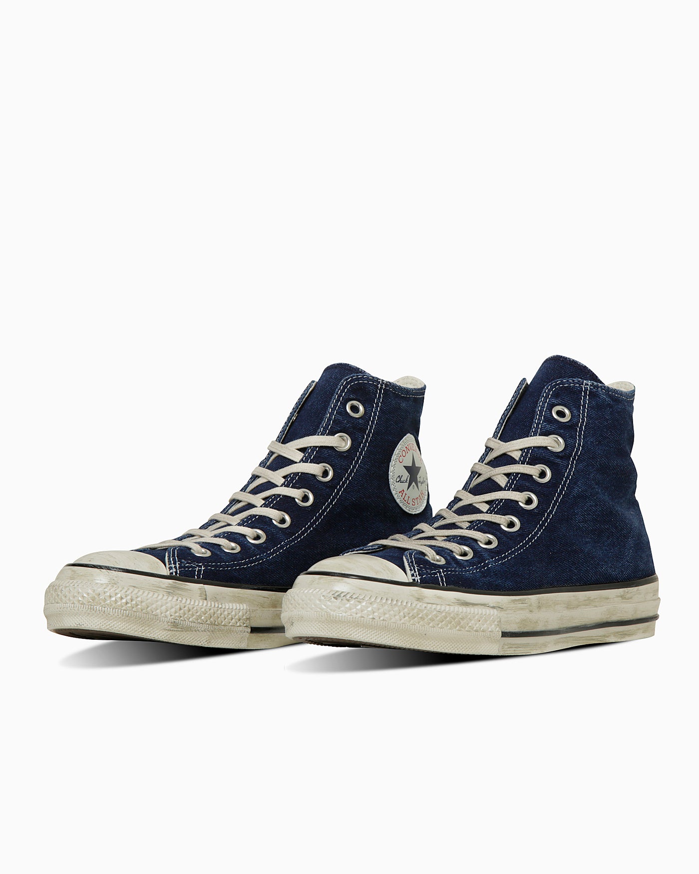 Converse All Star Aged Faded Denim High Top Sneakers Navy 31315220