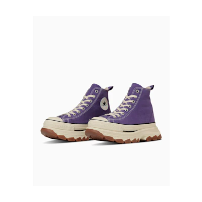 (W) Converse All Star Canvas Trekwave Faded High Top Sneakers Royal Purple