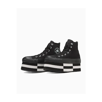(W) Converse All Star Chunky Block High Top Sneakers White/Black