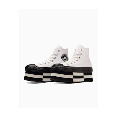 (W) Converse All Star Chunkyblock High Top Sneakers White/Black