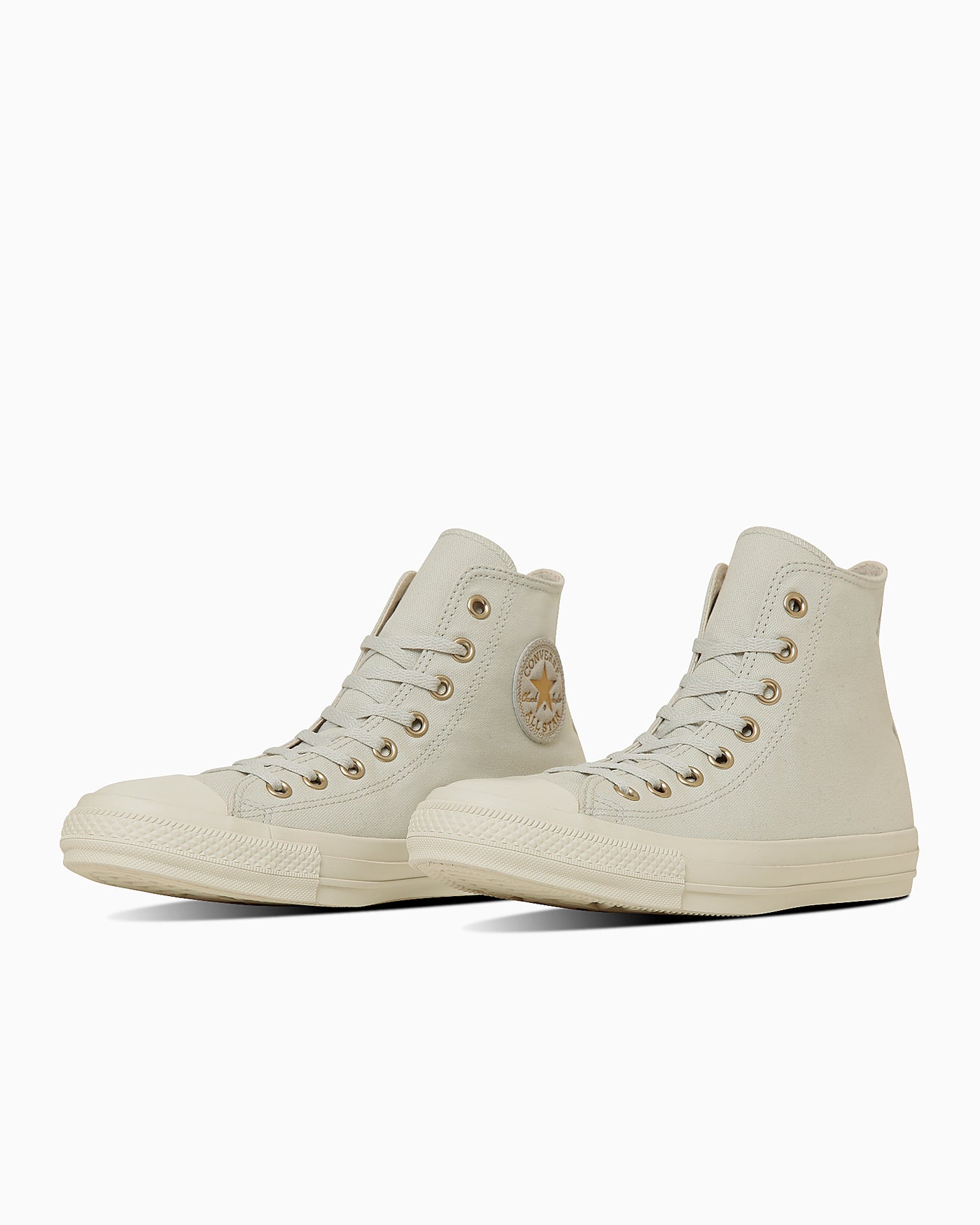 Converse All Star Gold Logo Patch High-top Sneakers Golden Brown 31315771