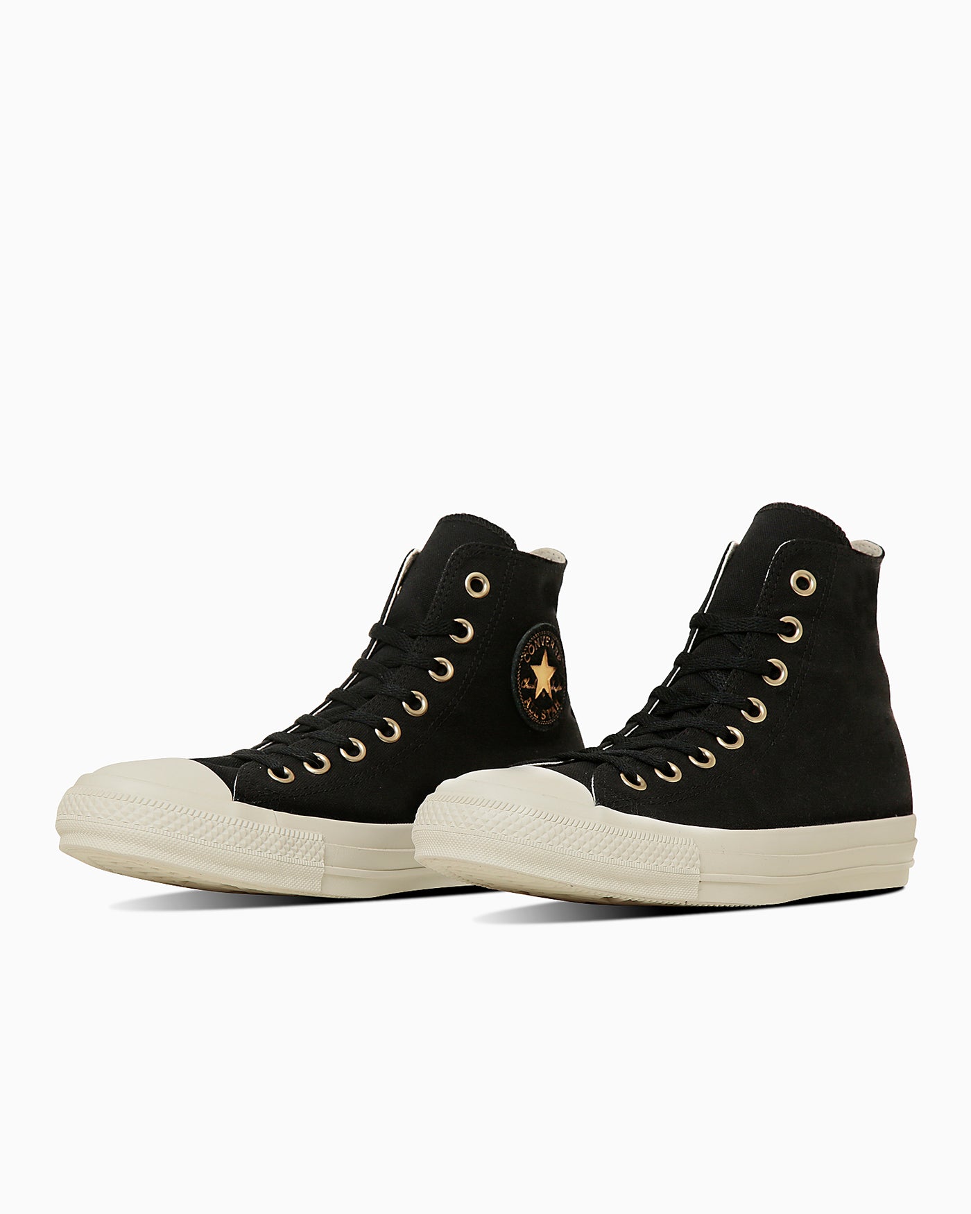 Converse All Star Gold Logo Patch High Top Sneakers Golden Brown