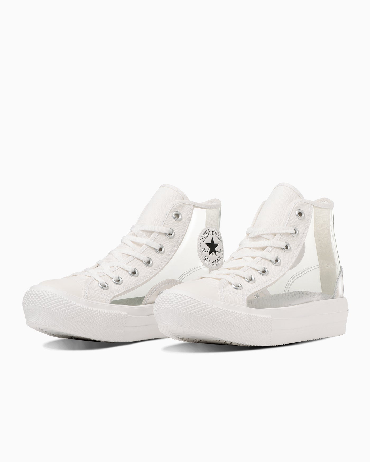 (Women) Converse All Star Light Platform Clear Material High-Top Shoes White 31312020
