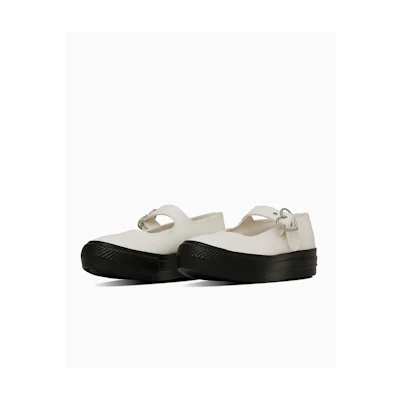 (W) Converse All Star Light Platforms MJ Heartbuckle OX Sneakers White/Black