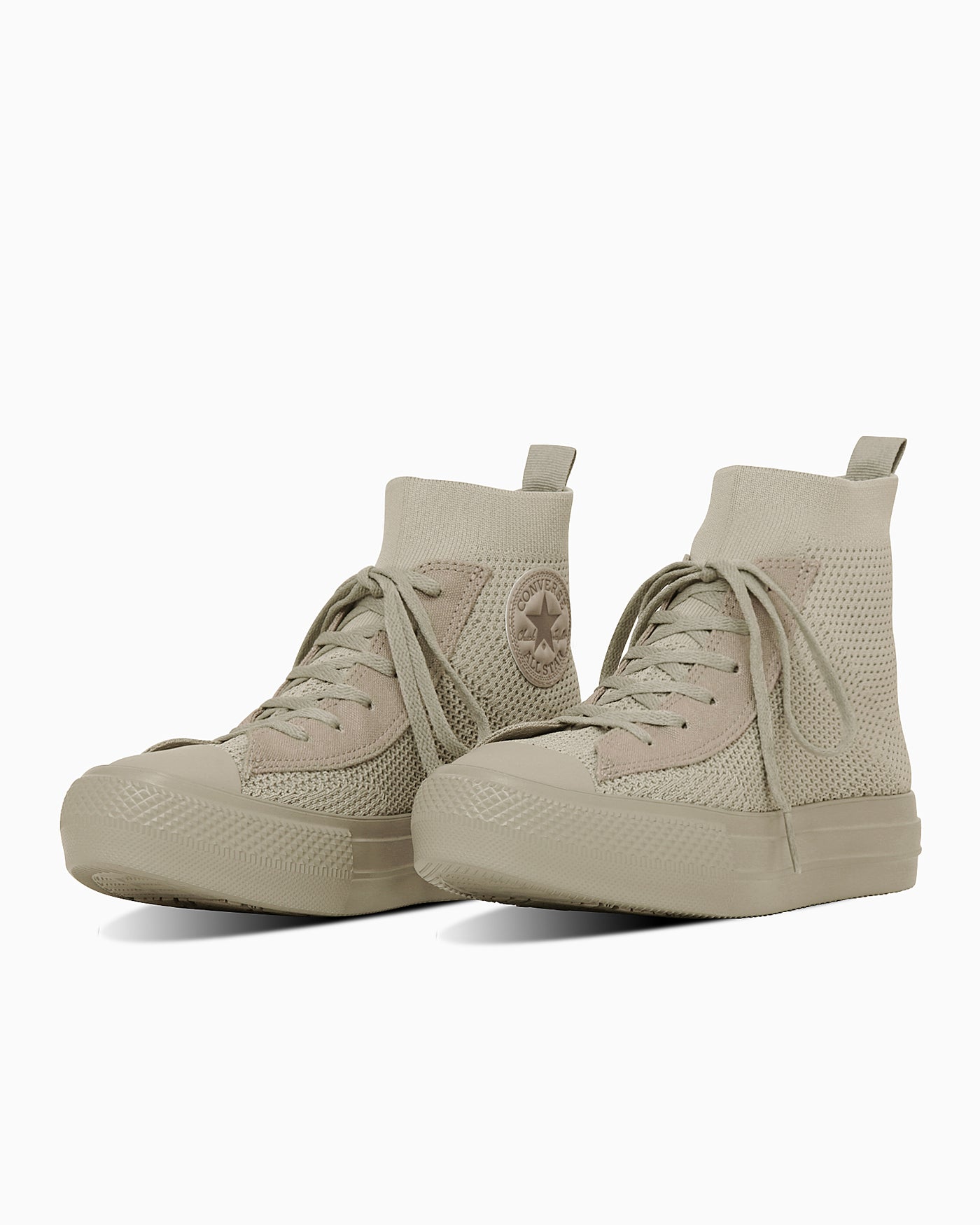 (Women) Converse All Star Light Plts Knit High Top Sneakers Black 31314001