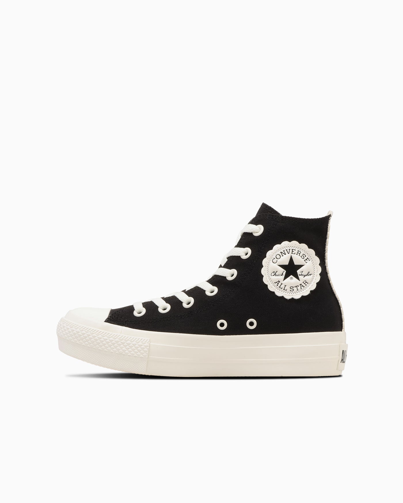 (Women) Converse All Star Platform Flowercut High-Top Sneakers Black/White 31318810