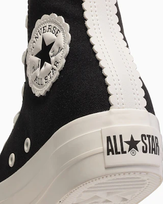 (Women) Converse All Star Platform Flowercut High-Top Sneakers Black/White 31318810 Cheap (Women) Converse All Star Platform Flowercut High-Top Sneakers Black/White 31318810