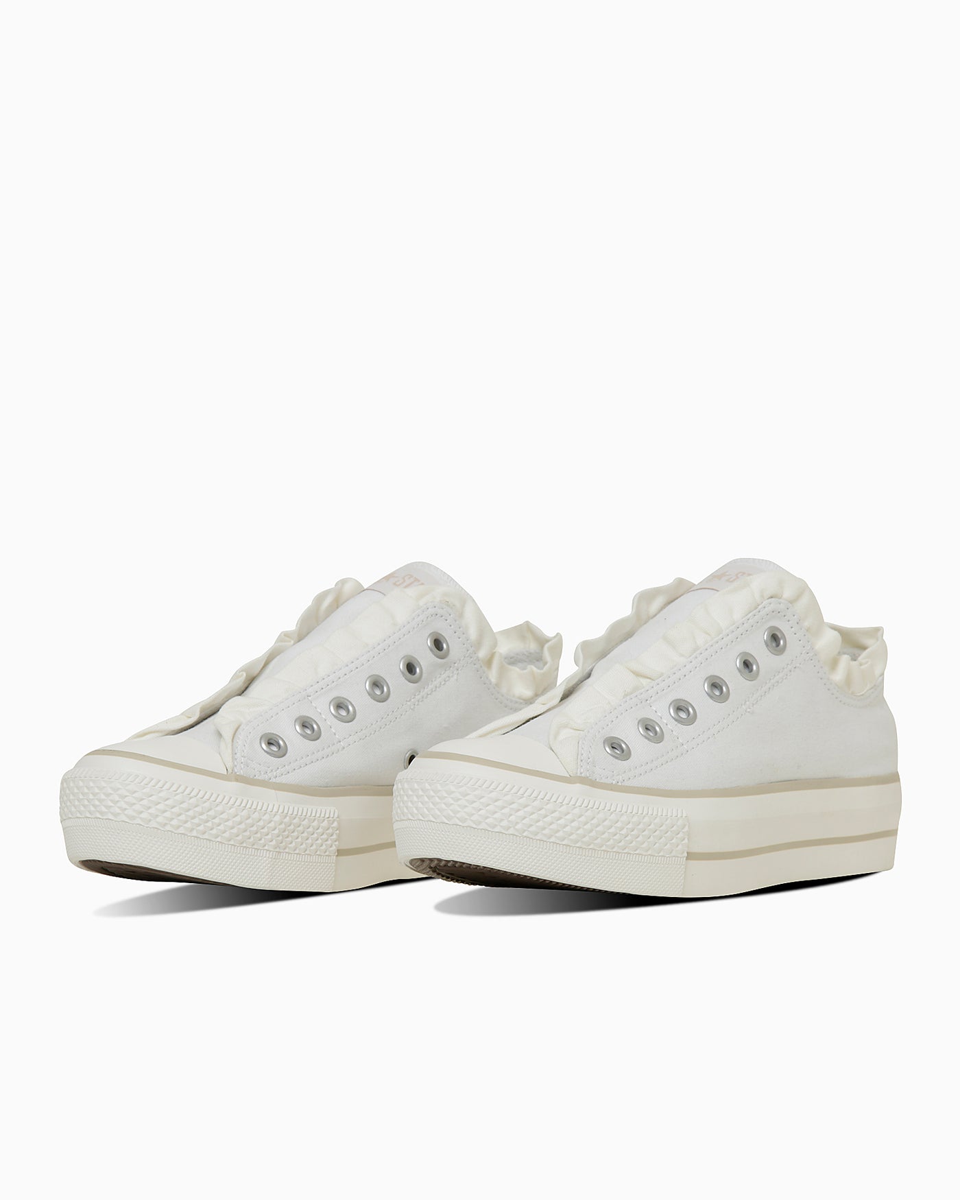 (Women) Converse All Star Platform Frill Slip Ox Pure White/Dusty Beige 31315110