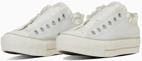 (Women) Converse All Star Platform Frill Slip Ox Pure White/Dusty Beige 31315110 (Women) Converse All Star Platform Frill Slip Ox Pure White/Dusty Beige 31315110
