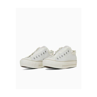 (W) Converse All Star Platform Frill Slip Ox Pure White/Dusty Beige
