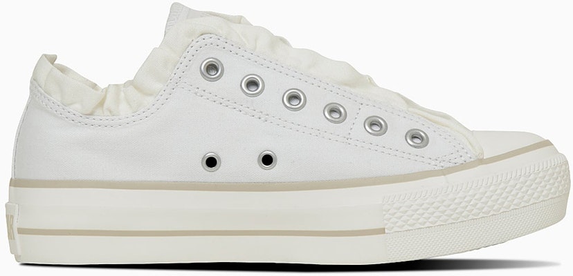 (W) コンバース オールスター プラットフォーム フリル スリップOX ピュアホワイト/ダスティベージュ 31315110 Order (W) コンバース オールスター プラットフォーム フリル スリップOX ピュアホワイト/ダスティベージュ 31315110