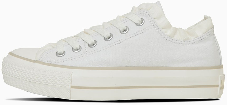 (W) コンバース オールスター プラットフォーム フリル スリップOX ピュアホワイト/ダスティベージュ 31315110 Cheap (W) コンバース オールスター プラットフォーム フリル スリップOX ピュアホワイト/ダスティベージュ 31315110
