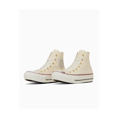 (W) Converse All Star Platform Heartpoint Hi Sneakers Pale ivory