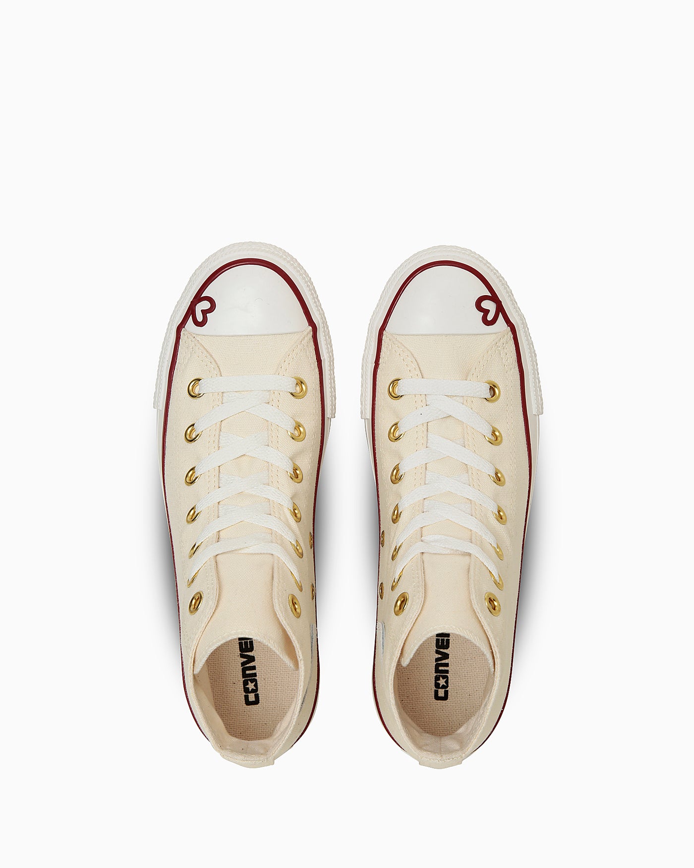 Lookbook (W) コンバース オールスター プラットフォーム ハートポイント ハイ スニーカー ペールアイボリー 31315780