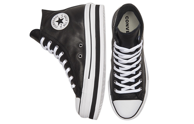 Shop Converse All Star系列 Platform Layer 高筒 球鞋 女款 黑白