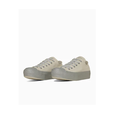 (W) Converse All Star Platforms Glitter Bottom Ox Sneakers White/Silver