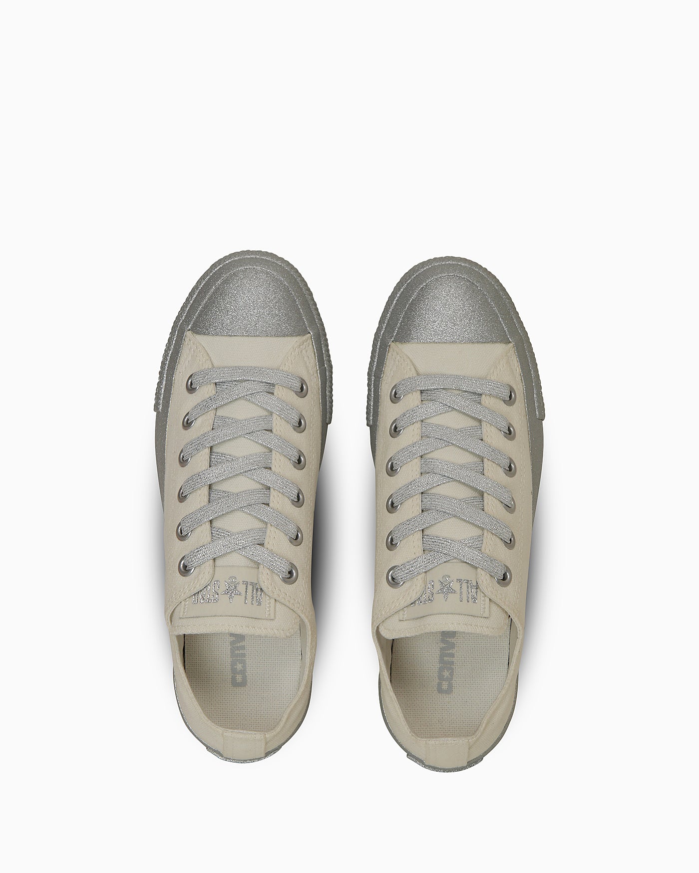 Lookbook (W) 匡威All Star厚底闪光底低帮运动鞋 白/银 31314220