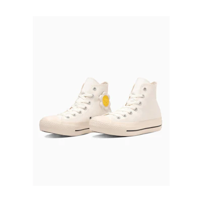 (W) Converse All Star PLTS Flowerpatch High Tops White