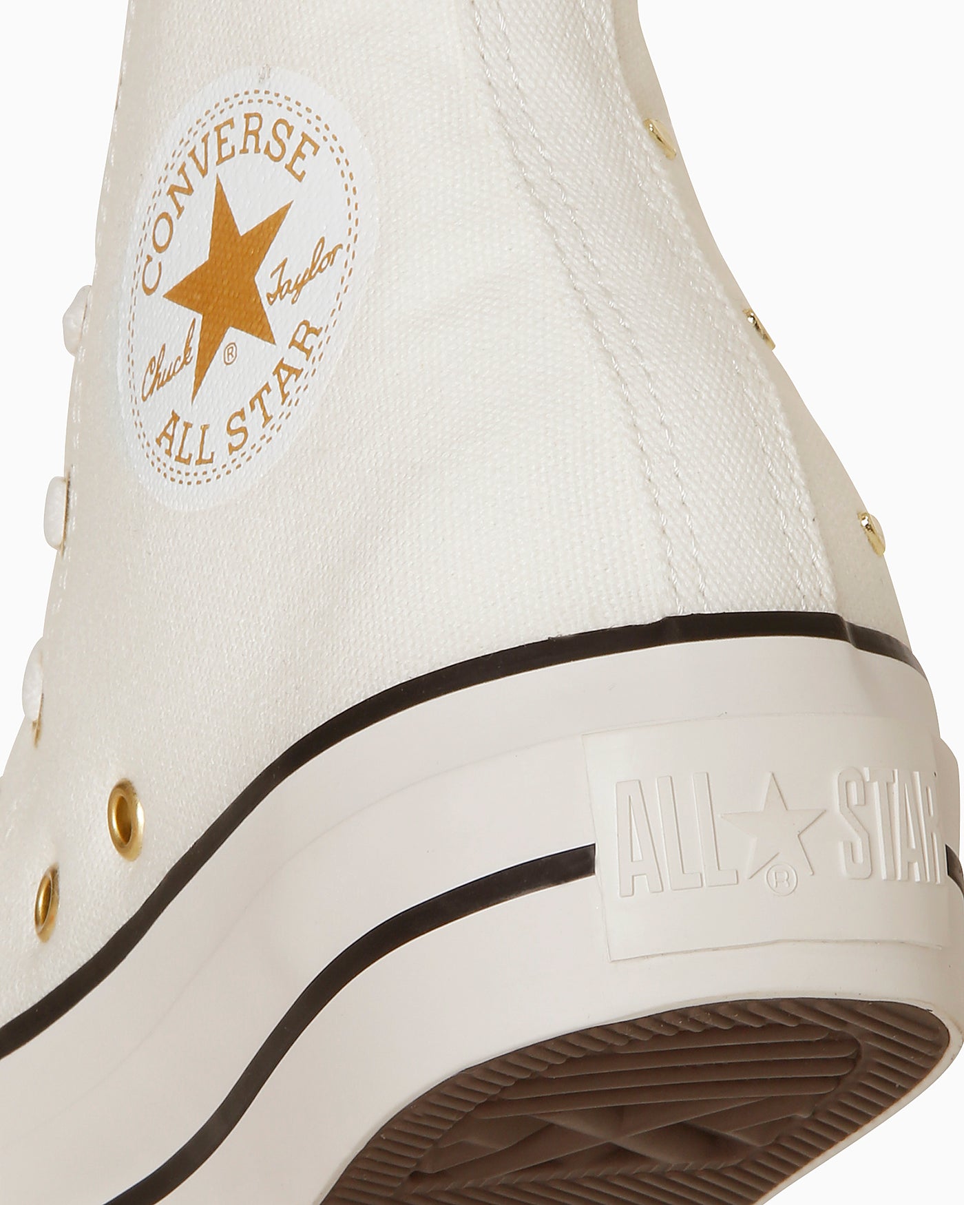 Sizing (Women) Converse All Star PLTS Heart Studs High Top Sneakers Black 31314231