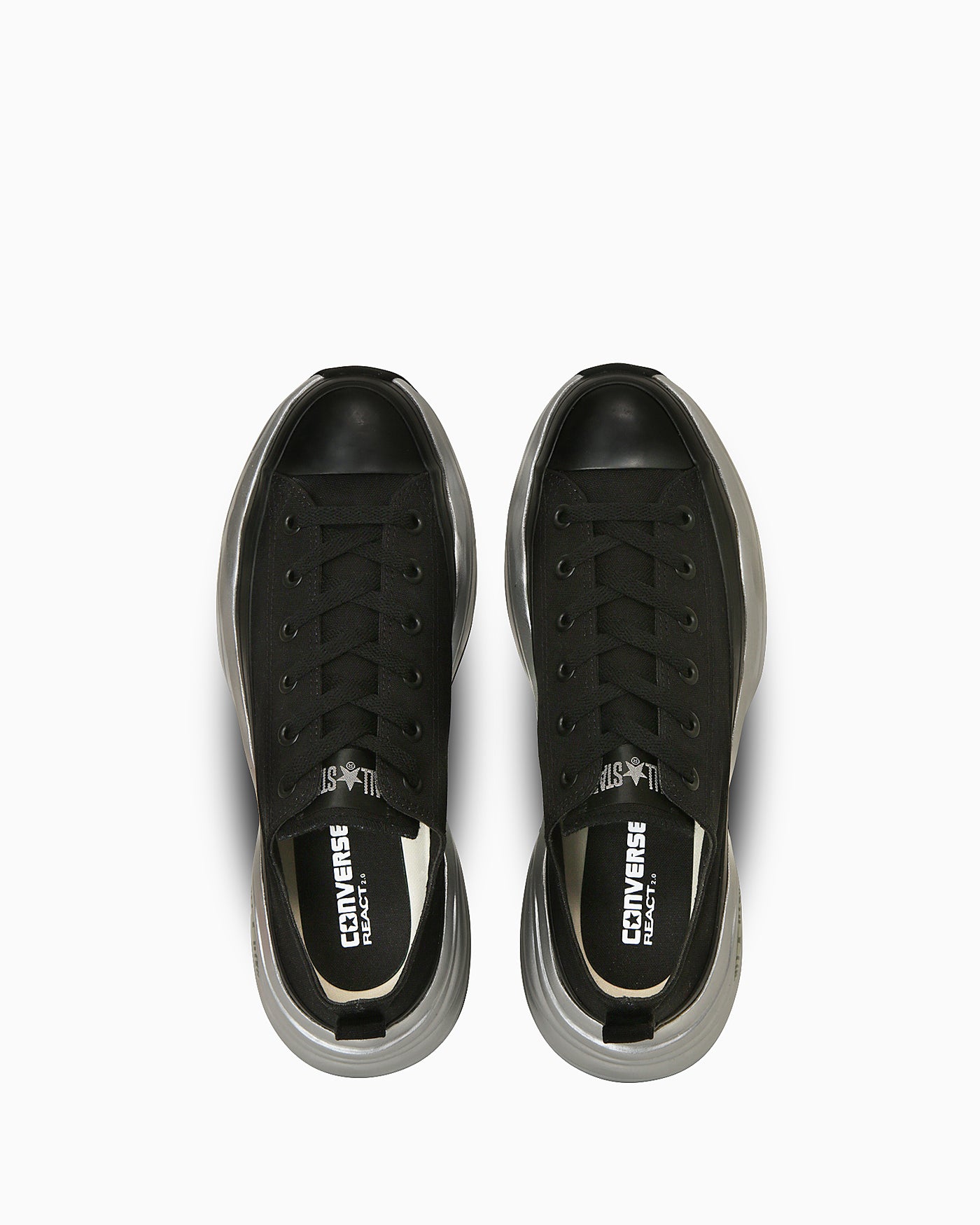 Lookbook (W) コンバース オールスター サージトレーナー MT OX ブラック/メタリックシルバー スニーカー 31313920